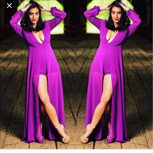 Lulus Dresses & Skirts - Lulu’s Gone with the Whirlwind maxi romper magenta